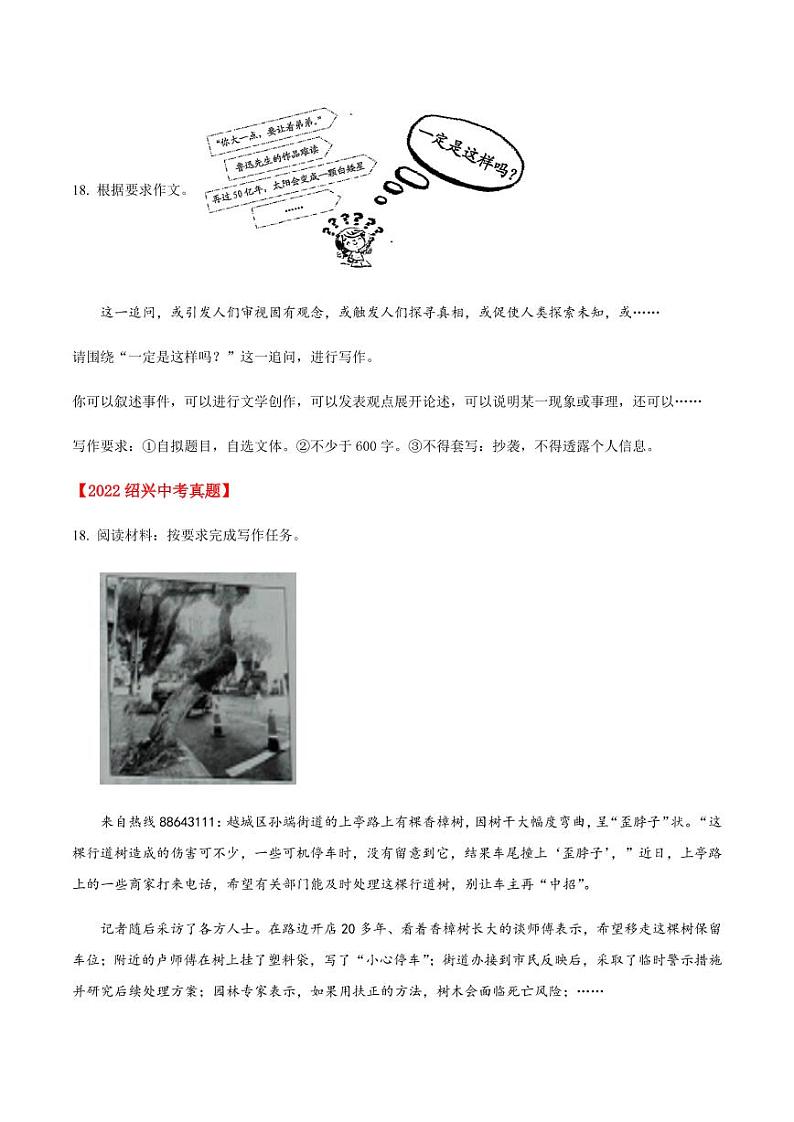 2022年浙江省中考语文试题分类汇编之作文第2页