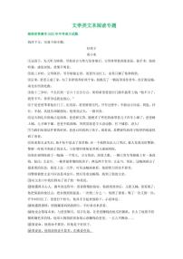2022年湖南省中考语文试卷分类汇编之文学类文本阅读专题及真题答案