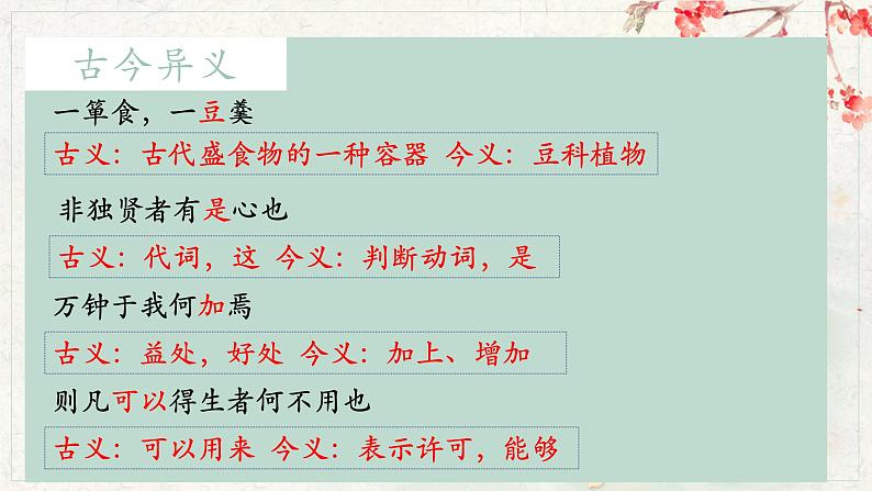 初中语文 统编版 九年级下 第三单元《鱼我所欲也》第二课时 课件第6页