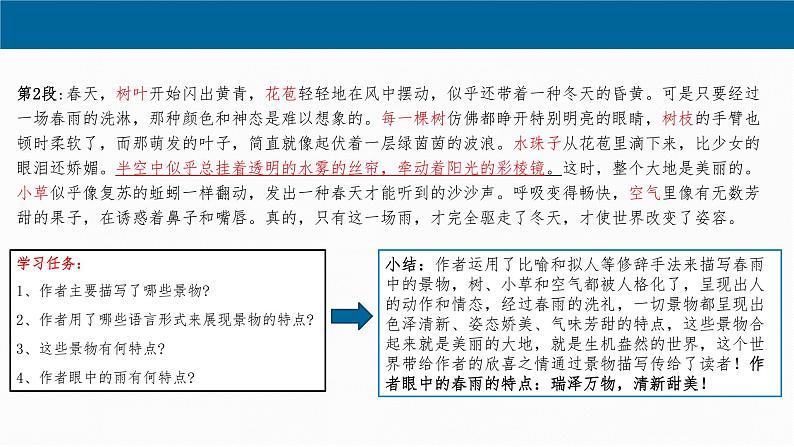 第3课《雨的四季》课件（共31张PPT）+2022—2023学年部编版语文七年级上册第7页
