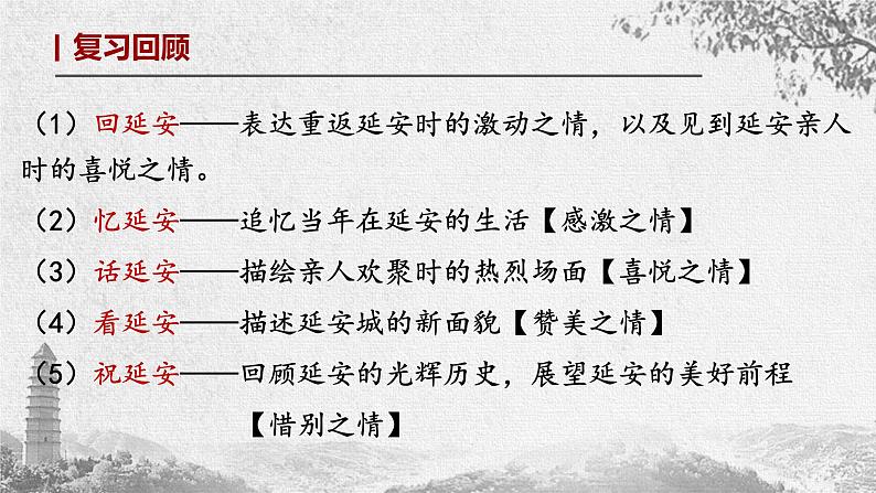 初中 初二 语文《回延安》第二课时 课件第2页