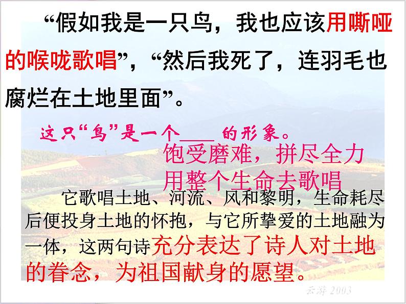 部编版九年级语文上册2.《我爱这土地》课件3第8页