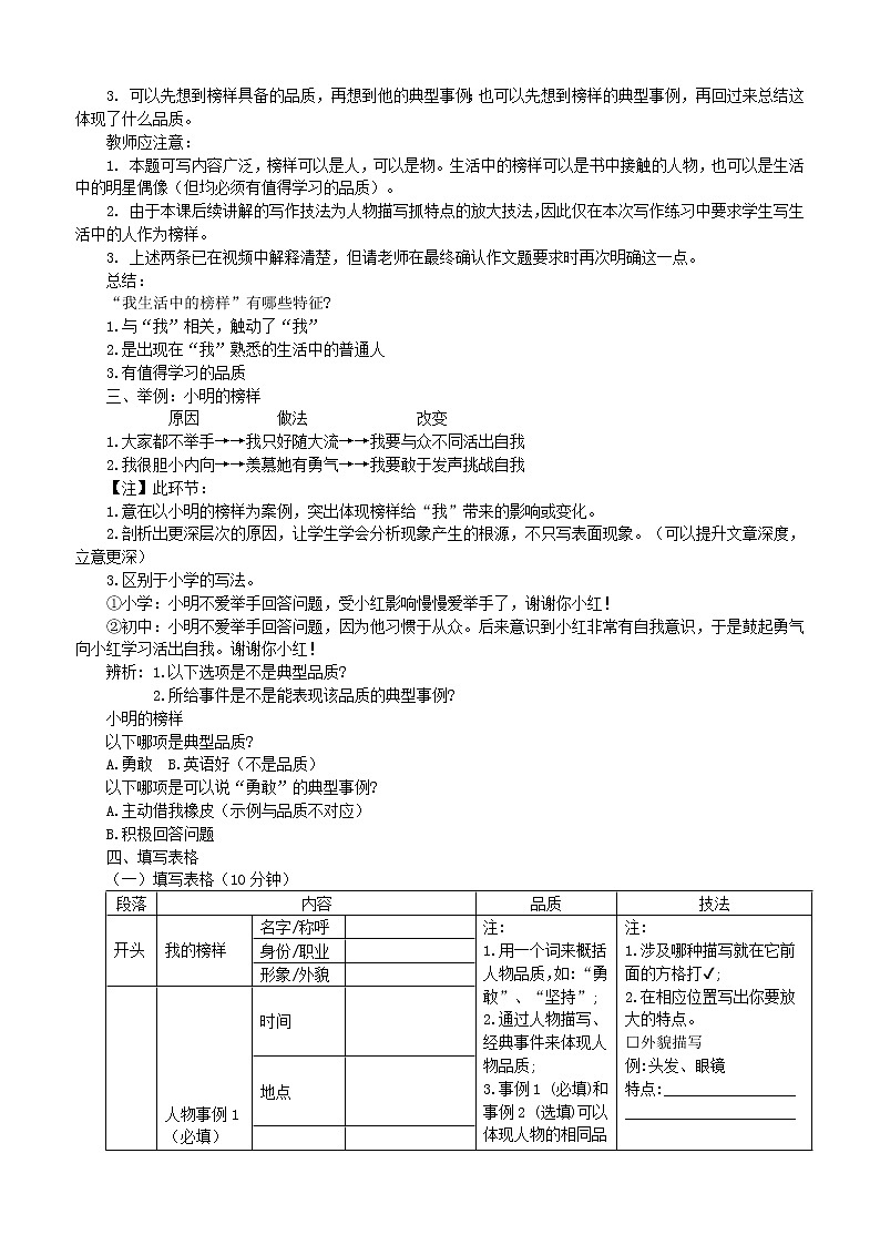 第13讲 【作文】抓特点，写人物  教师版 教案02