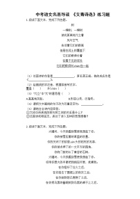 2022-2023中考语文名著导读《艾青诗选》练习题（含答案）