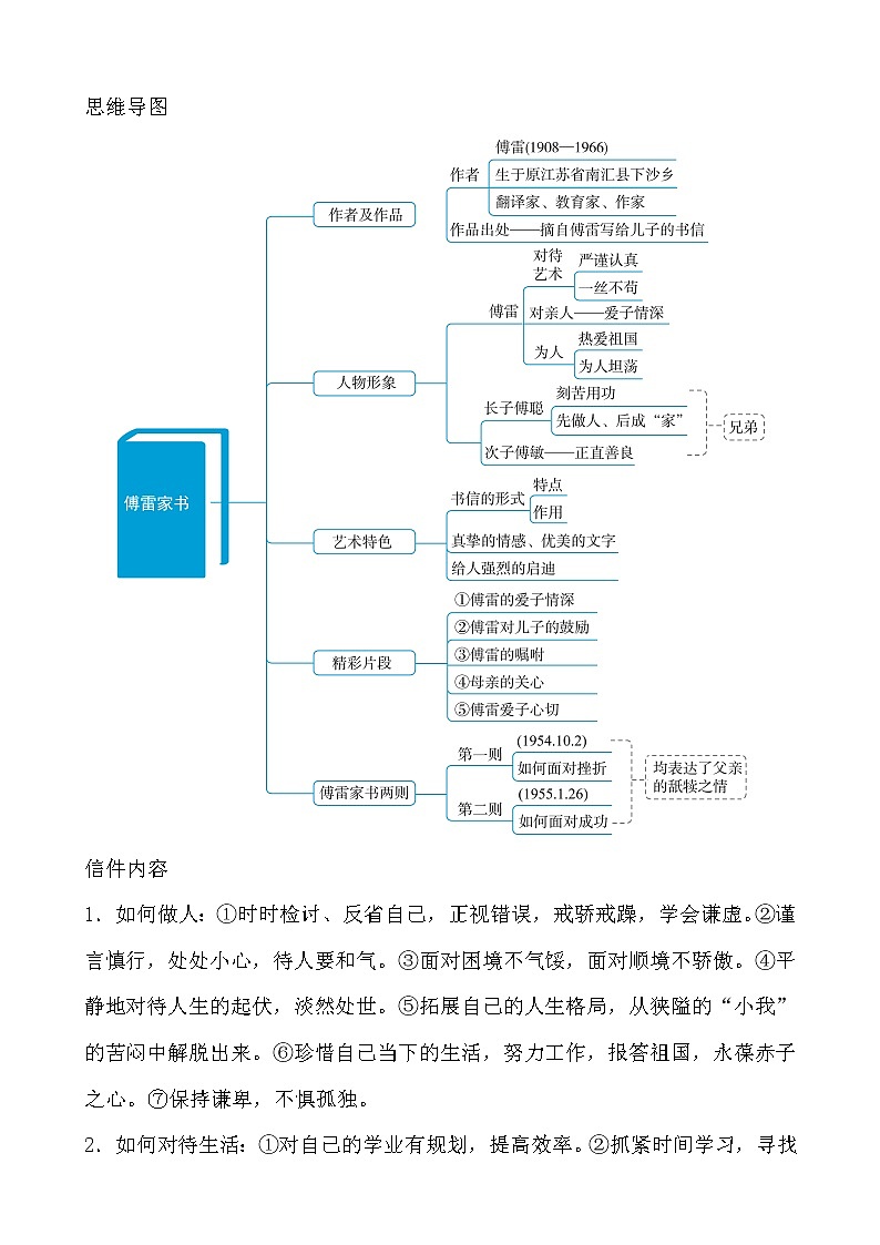 2022-2023中考语文名著导读《傅雷家书》知识梳理02