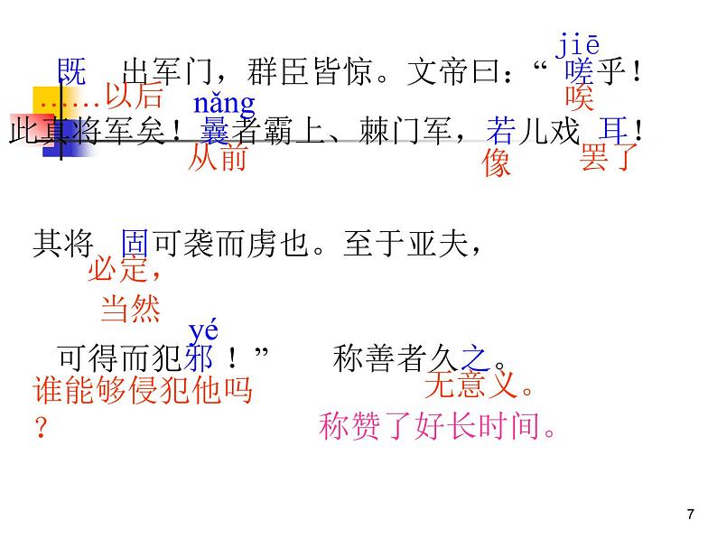 部编版八年级语文上册-25《周亚夫军细柳》课件3第7页