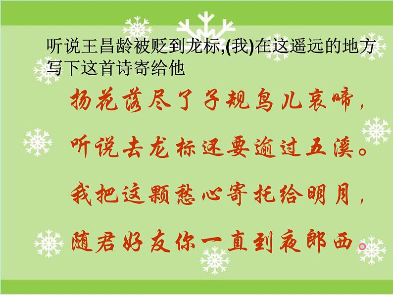 部编版七年级语文上册--4.2《闻王昌龄左迁龙标遥有此寄》课件第6页