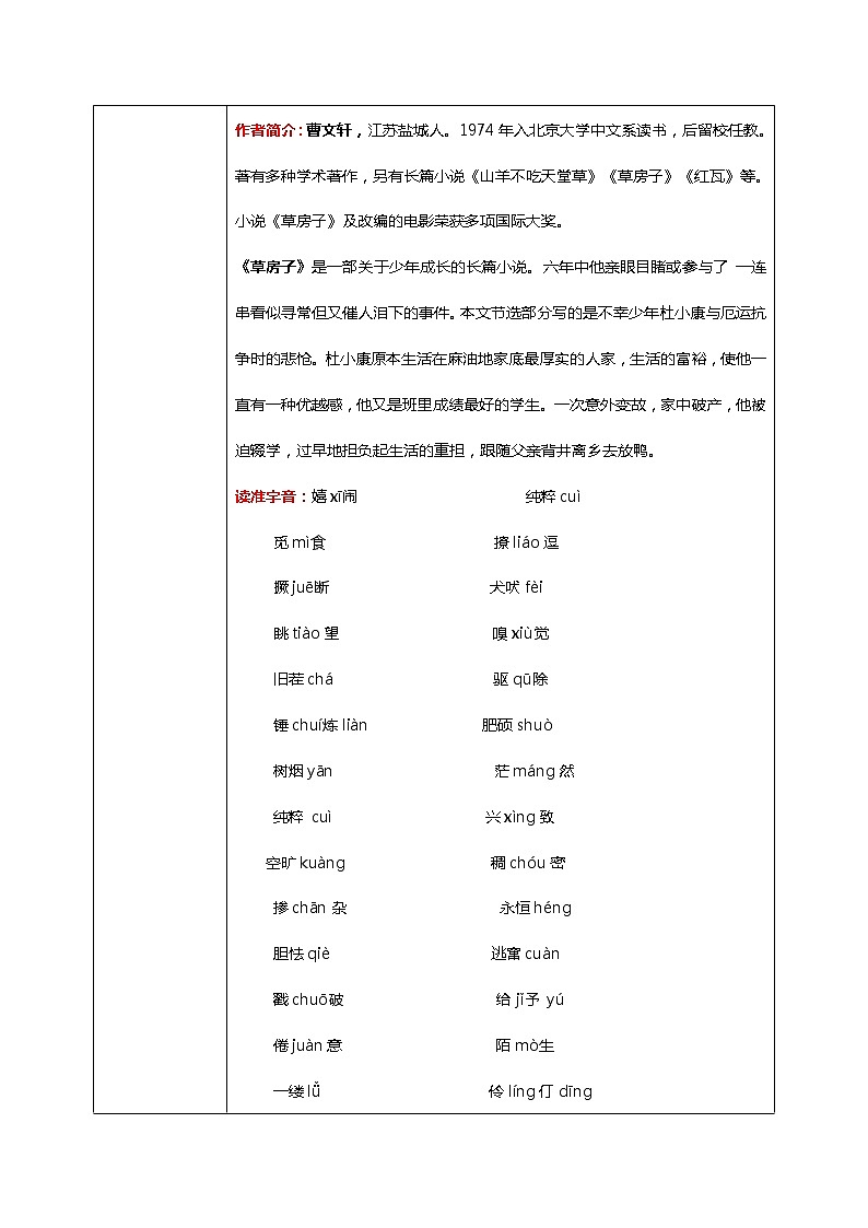 《孤独之旅》教学设计第2页