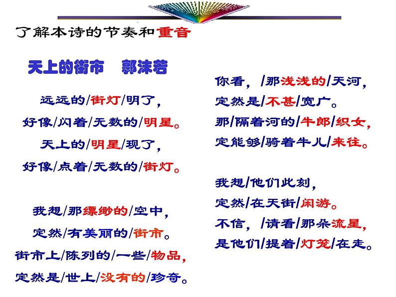 2022年人教部编版七年级上册22、诗两首：天上的街市课件06