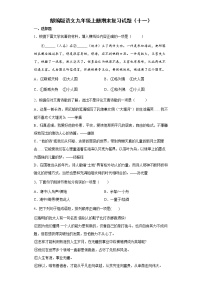 部编版语文九年级上册期末复习试题（十一）
