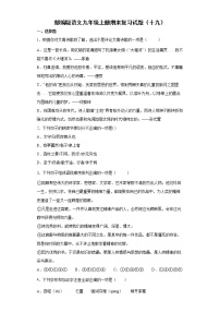 部编版语文九年级上册期末复习试题（十九）