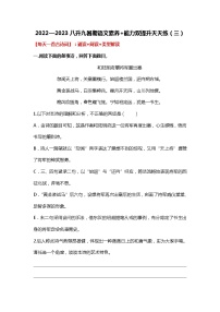 八升九暑期语文素养+能力双提升天天练（三）