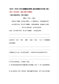 八升九暑期语文素养+能力双提升天天练（四）