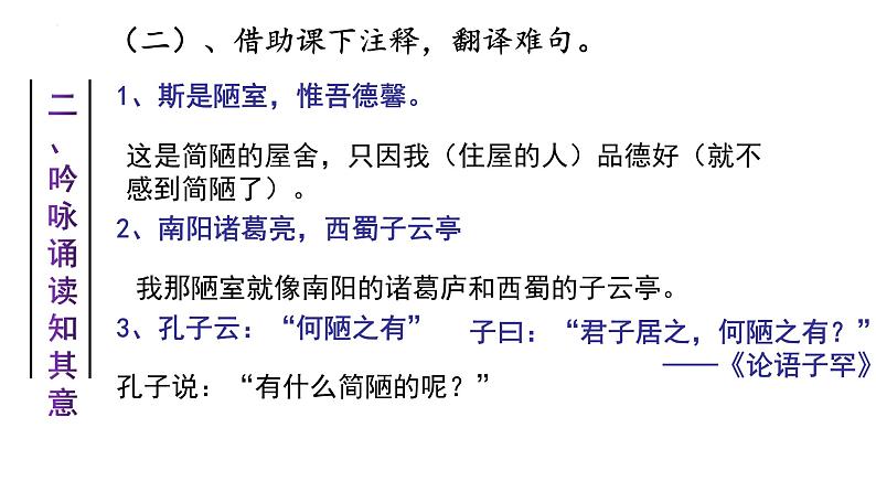 第17课《短文两篇——陋室铭》课件（共19张PPT）--部编版语文七年级下册第8页