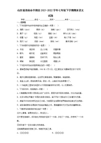 山东省济南市平阴县2021-2022学年七年级下学期期末语文试题(word版含答案)