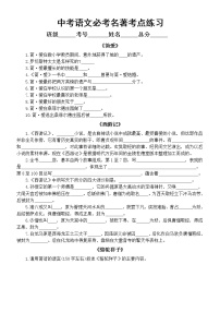 初中语文中考必考名著考点练习题（附参考答案）
