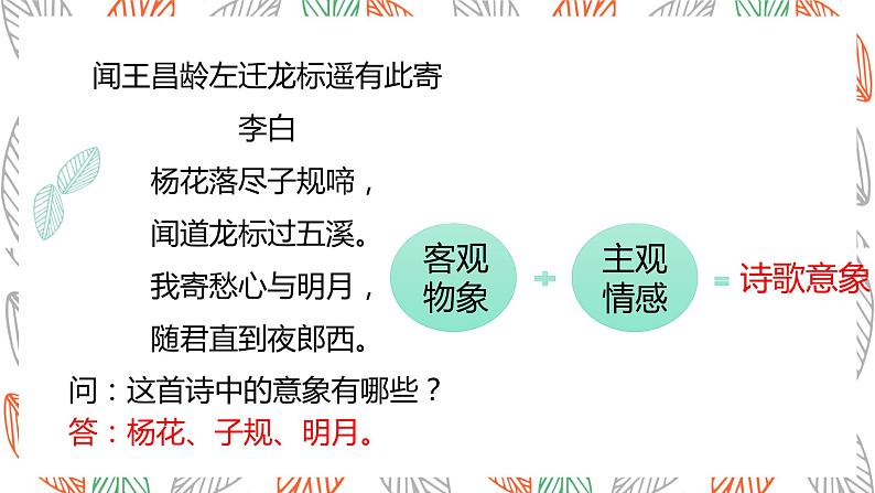 诗歌意象意境++课件++2022年中考语文二轮复习06