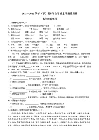 陕西省西安市西咸新区泾河新城2021-2022学年七年级下学期期末语文试题(word版含答案)