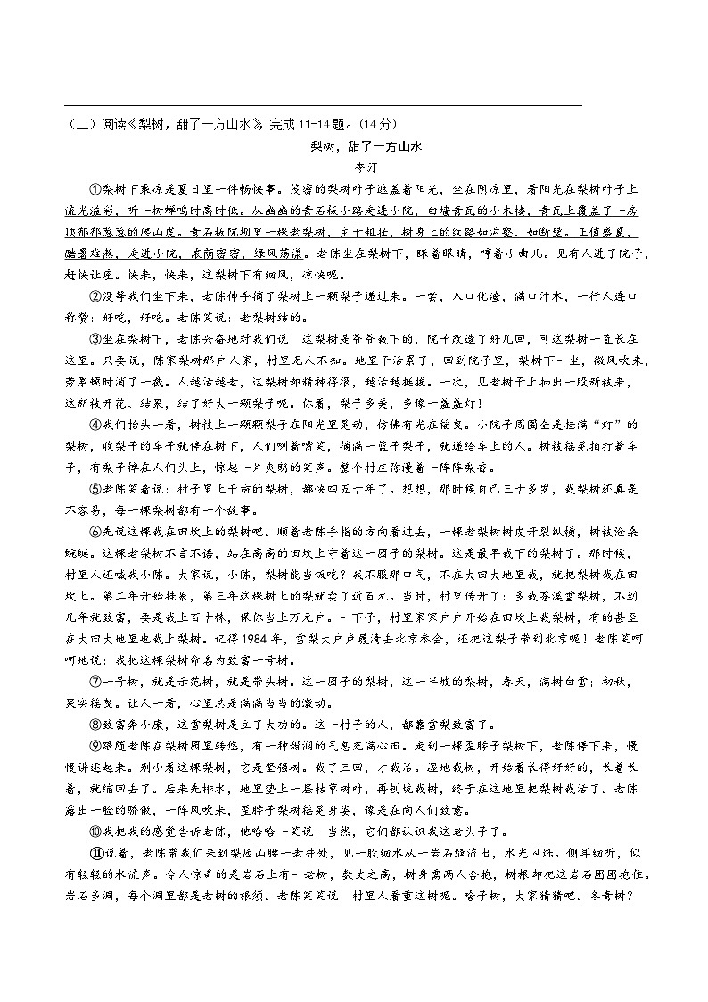 第15课《白杨礼赞》同步练习第3页