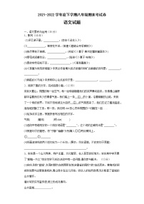 安徽省滁州市定远县九梓学校2021-2022学年八年级下学期期末考试语文试题(word版含答案)