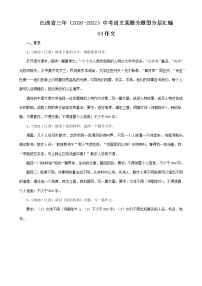 江西省三年（2020-2022）中考语文真题分题型分层汇编-04作文