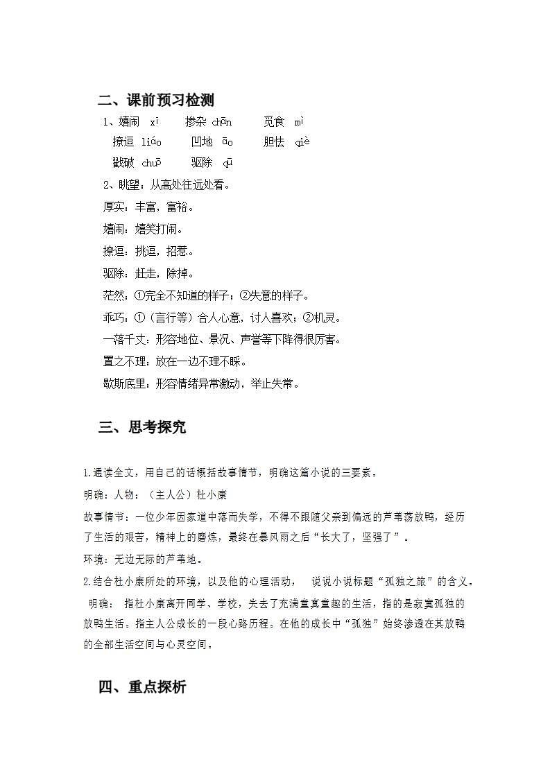 人教版语文九年级上册《孤独之旅》课件+教案+同步练习02