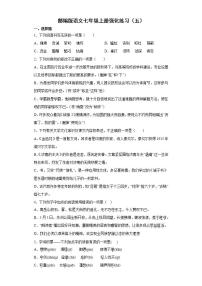 部编版语文七年级上册强化练习（五）