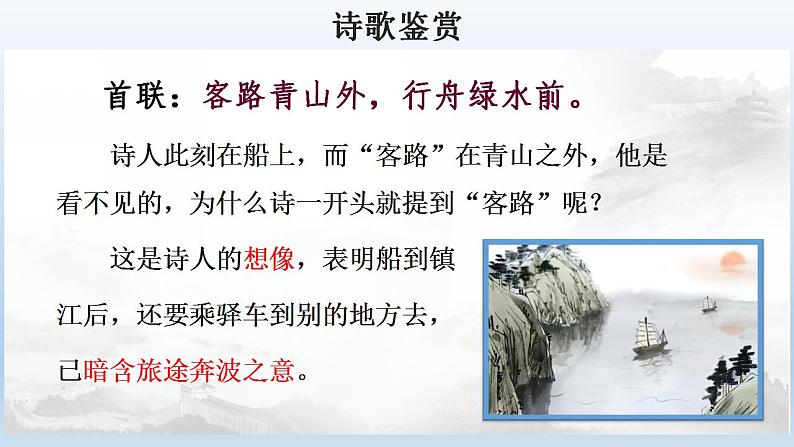 人教部编版语文七年级上册4.古代诗歌四首——次北固山下  课件07