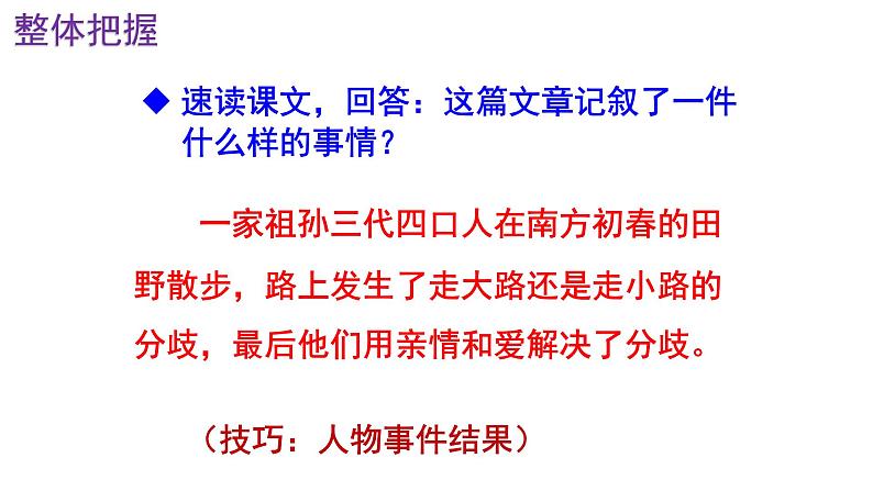 人教部编版七年级语文上册课件第6课 《散步》精品实用课件07