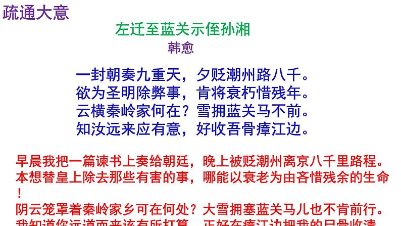 《左迁至蓝关示侄孙湘》《商山早行》精品实用课件第6页