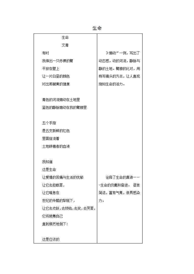 生命、笑 《艾青诗集》全赏析第1页