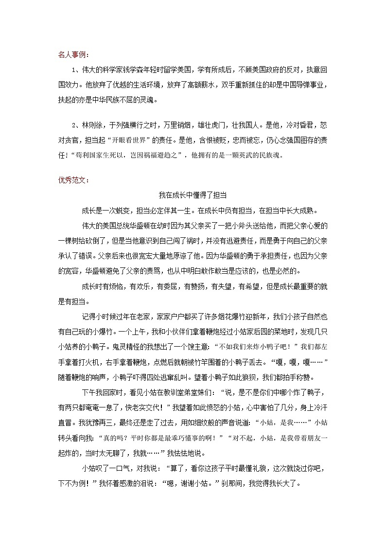 青年力量（湖南益阳卷）-2022年中考作文解读+素材+范文第3页