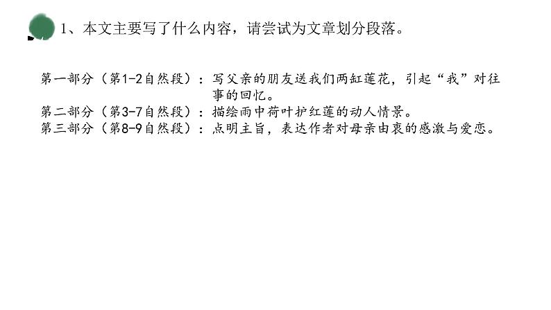 （精品）部编版语文七年级上册《散文诗二首——荷叶·母亲》课件PPT第8页