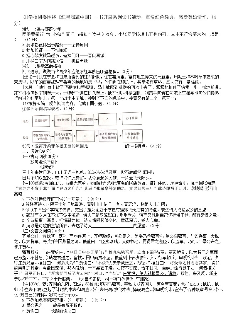 2022年山东省烟台市中考语文真题(word版含答案)02