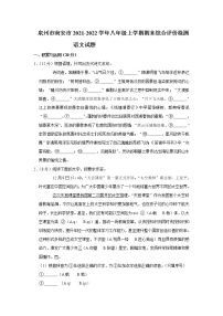 福建省泉州市南安市2021-2022学年八年级上学期期末综合评价检测语文试题(word版含答案)