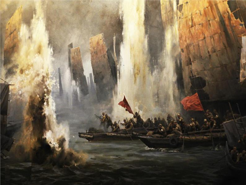 2022年人教版八年级语文上册第1课消息二则之我三十万大军胜利南渡长江课件 (1)05