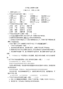 湖南省永州市京华中学2020-2021学年九年级上学期期中考试语文试题