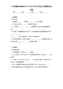 广东省揭阳市揭东区2021-2022学年九年级上学期期末语文试题(word版含答案)