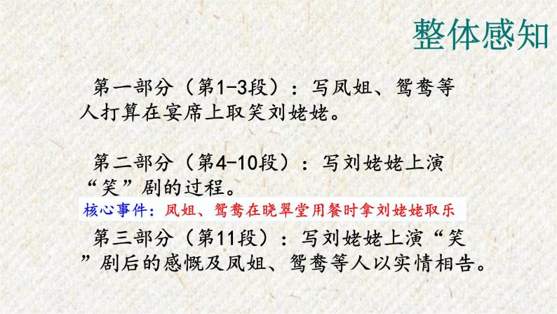 25 刘姥姥进大观园 课时课件 初中语文人教部编版九年级上册08