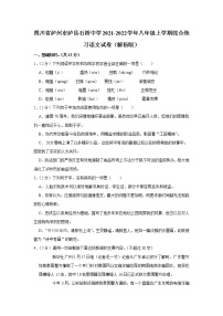 四川省泸州市泸县石桥镇石桥初级中学校2021-2022学年八年级上学期综合练习语文试卷(word版含答案)