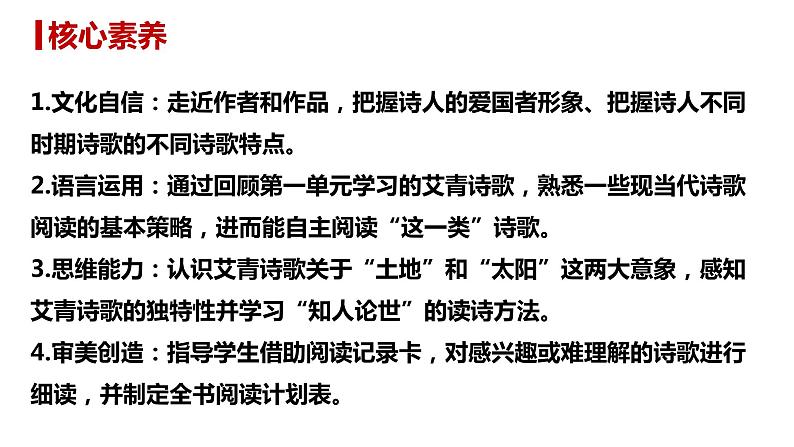 部编版九年级语文上册--第一单元 名著导读（一）《艾青诗选》：如何读诗 课件04