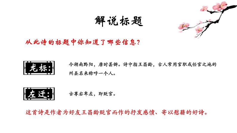 《闻王昌龄左迁龙标遥有此寄》课件05