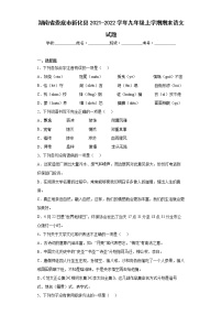 湖南省娄底市新化县2021-2022学年九年级上学期期末语文试题(word版含答案)