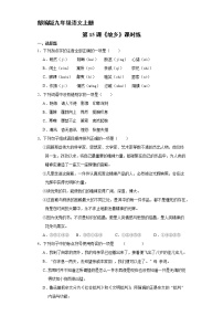 初中语文人教部编版九年级上册15 故乡巩固练习