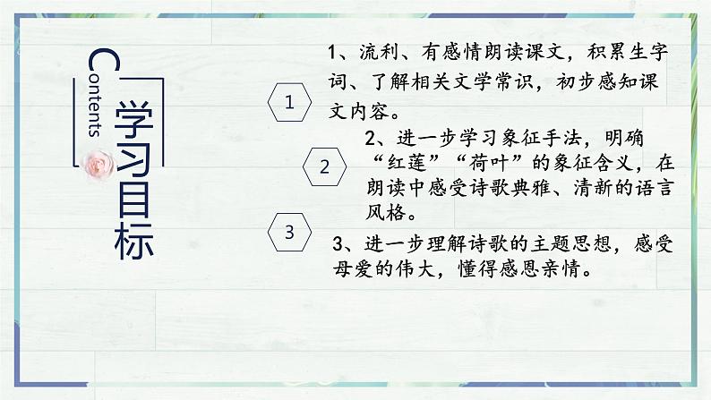 第7课《散文诗二首 荷叶·母亲》课件-2022-2023学年七年级语文上册精讲精练同步课堂（部编版）第3页