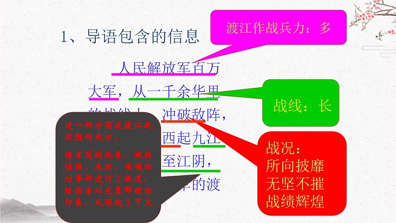 1 消息二则——人民解放军百万大军横渡长江 课时课件 初中语文人教部编版（五四制）八年级上册08