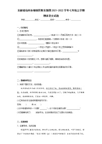 安徽省宿州市埇桥区教育集团2021-2022学年七年级上学期期末语文试题(含答案)