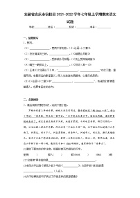 安徽省安庆市宿松县2021-2022学年七年级上学期期末语文试题(含答案)