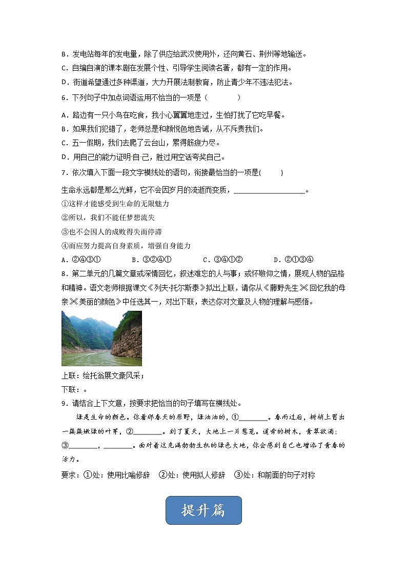 第9课《美丽的颜色》（练习）-2022-2023学年八年级语文上册同步精品课堂（部编版）02