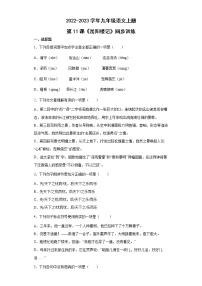 初中语文人教部编版九年级上册11 岳阳楼记综合训练题